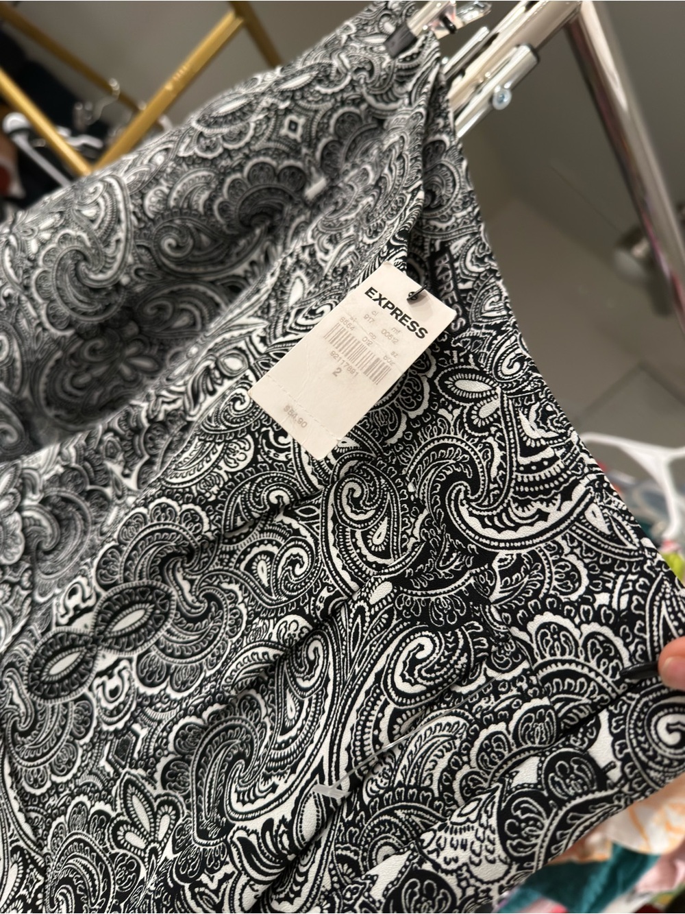 Express Black‎ & White Paisley Shorts-Size 2
